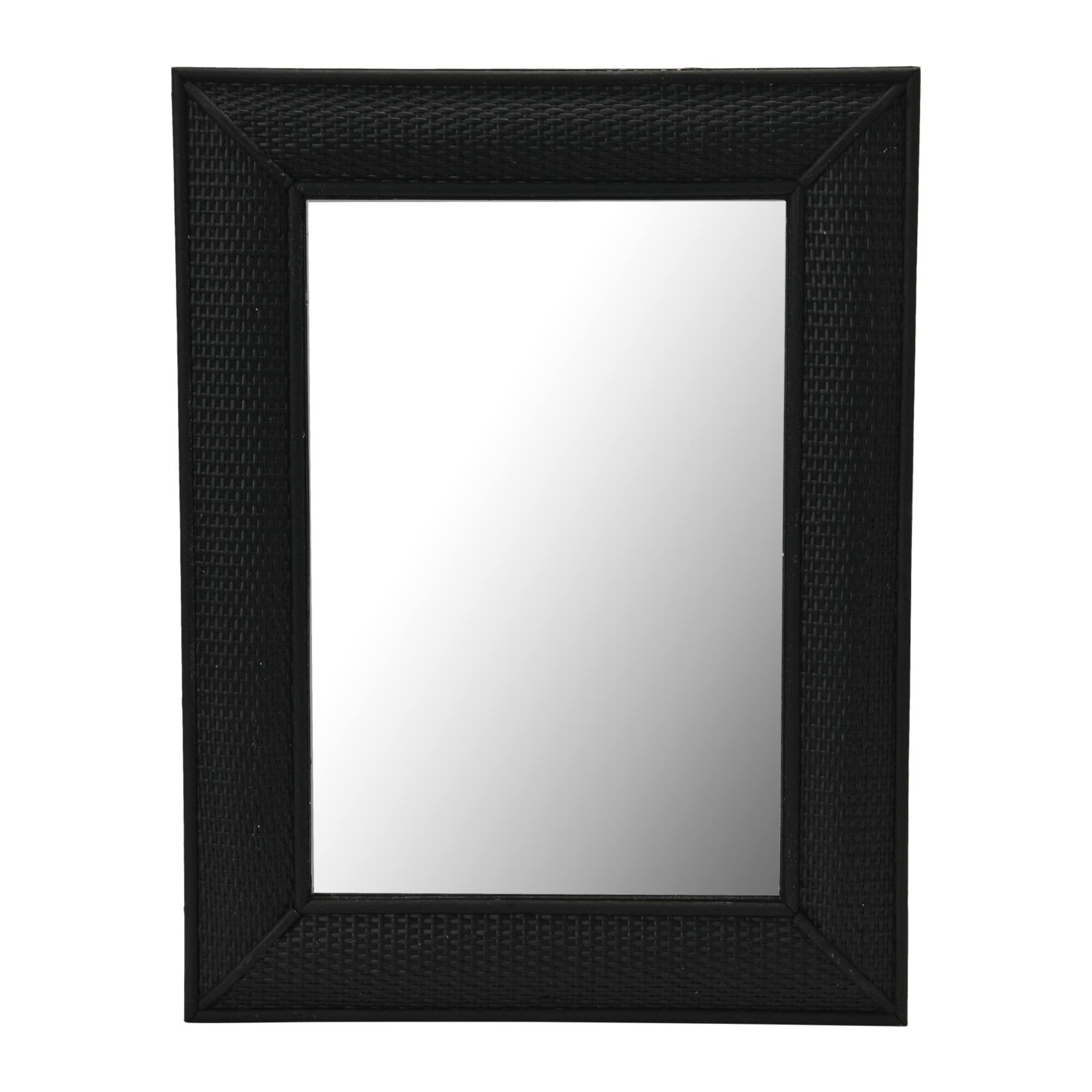 Hello Honey® Black Firwood & Rattan Wall Mirror